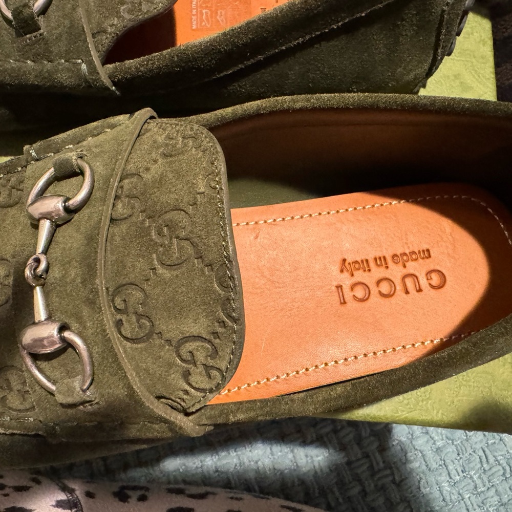 Gucci Horsebit Suede Loafer, Green 9.5 - Picture 10 of 12